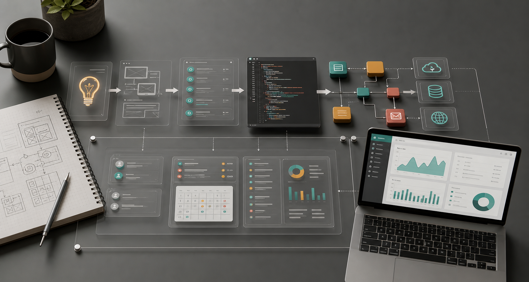 Workflow di sviluppo software su misura con interfacce e automazioni